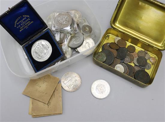 A quantity of UK and world coins